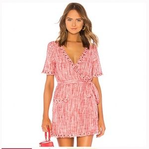 Tularosa Rocky Wrap Dress In Red